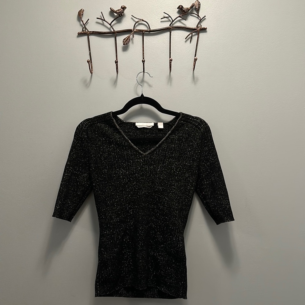 Black Sparkly Merino Wool Hugo Boss Sweater
